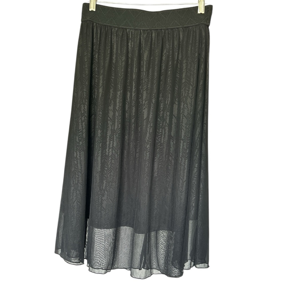 LuLaRoe Jill Black A-Line Skirt Sheer overlay with lining